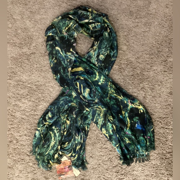Lucky & Coco Accessories - NWT Lucky & Coco Brand Scarf Wrap Green Yellow Emerald Lagoon India Boho gift